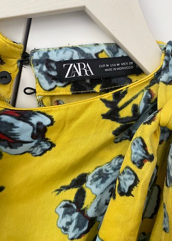 Sarı Çiçekli Uzun Kollu Midi Elbise - Görsel 4