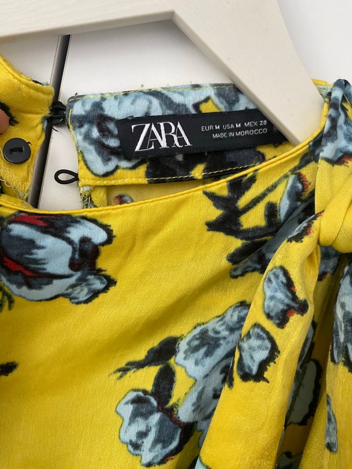 Sarı Çiçekli Uzun Kollu Midi Elbise - Görsel 4