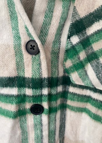 Yeşil Kareli Keten Kadın Gömlek - Görsel 3