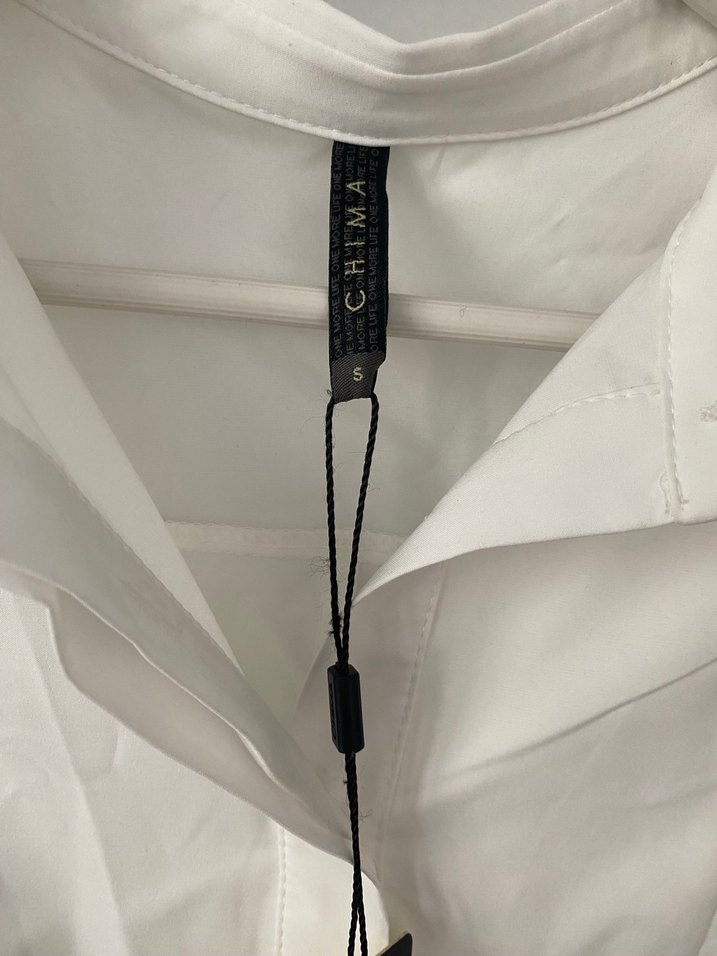 Chima Uzun Kollu Beyaz Keten Kadın Gömlek - Görsel 3