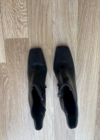 Siyah Deri Blok Topuklu Kadın Bot Mango - Görsel 6