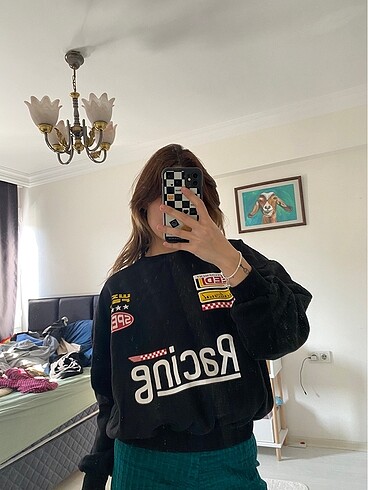 l Beden siyah Renk Biker Sweat