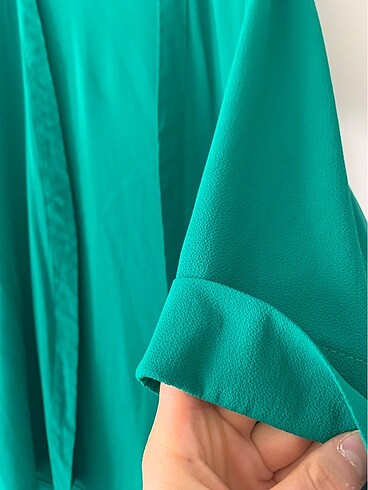 36 Beden yeşil Renk Yazlık ceket hırka kolu fakir kol