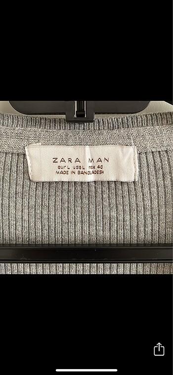 l Beden Zara marka erkek hırka
