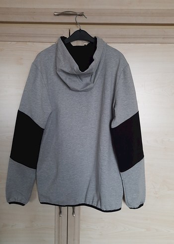 Gri Fermuarlı Sweatshirt - Görsel 4