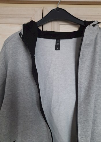 Gri Fermuarlı Sweatshirt - Görsel 3