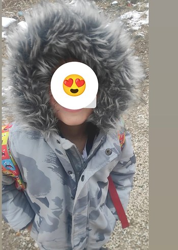 6-7 yaş Erkek Çocuk Puff Mont  Desenli - Görsel 2