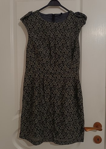 Gri Dantel Detaylı Elbise - Görsel 3