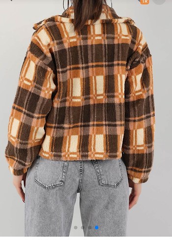 astarlı peluş ceket mont - Görsel 2