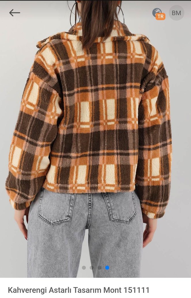 astarlı peluş ceket mont - Görsel 2