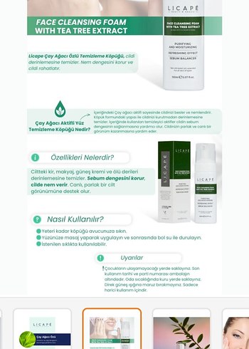 Licape Çay Ağacı Özlü Yüz Temizleme Köpüğü 150ml - Görsel 3