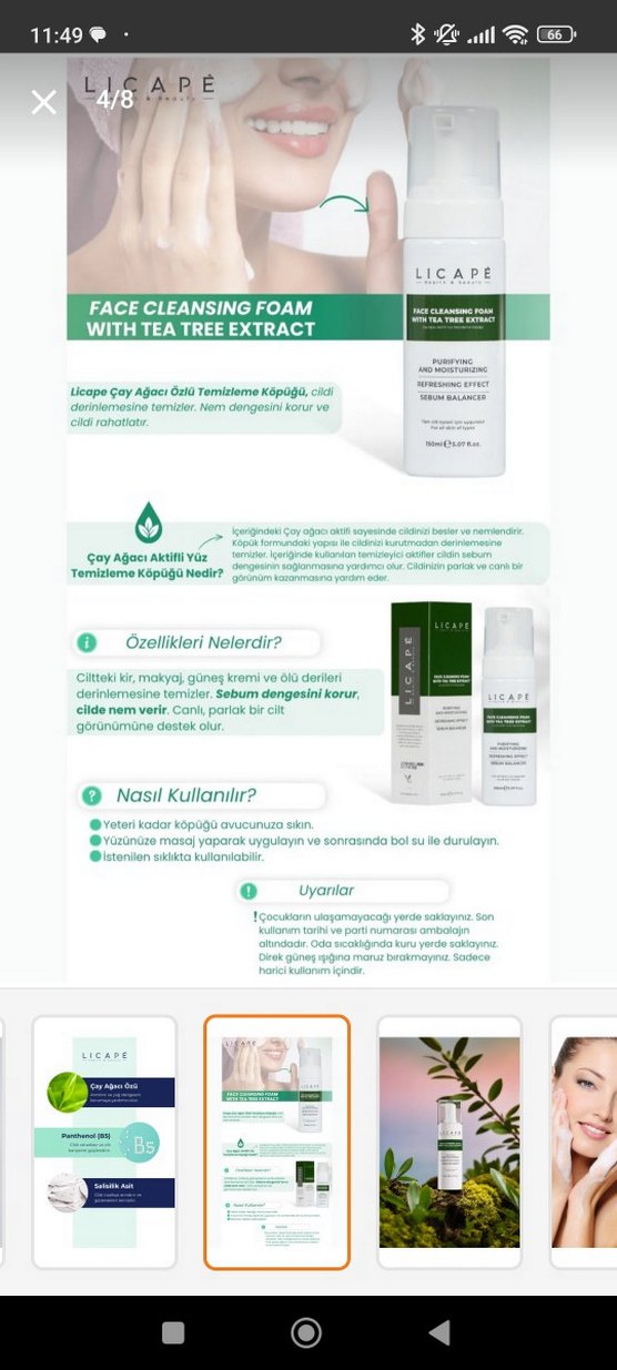 Licape Çay Ağacı Özlü Yüz Temizleme Köpüğü 150ml - Görsel 3