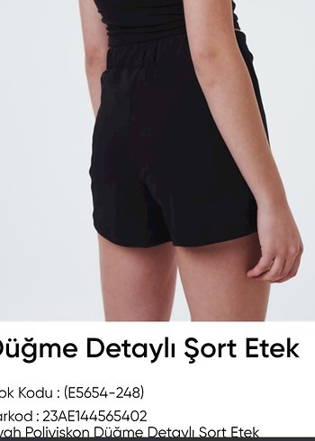 Düğme Detaylı Siyah Mini Etek - Görsel 2