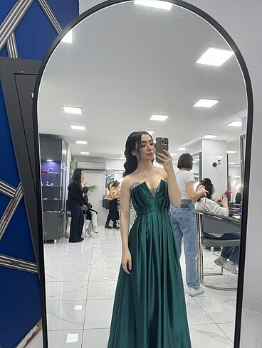 xs Beden haki Renk Saten abiye