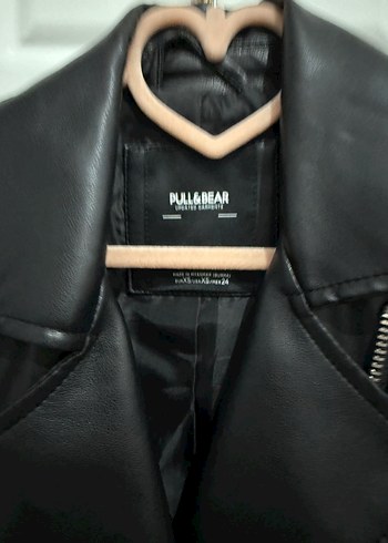 Kadın Siyah Deri Biker Ceket - Görsel 6