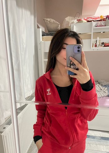 xs Beden Kırmızı Kadın Fermuarlı Eşofman Takımı