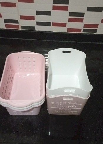 Pastel Pembe Saklama Sepetleri - Görsel 2