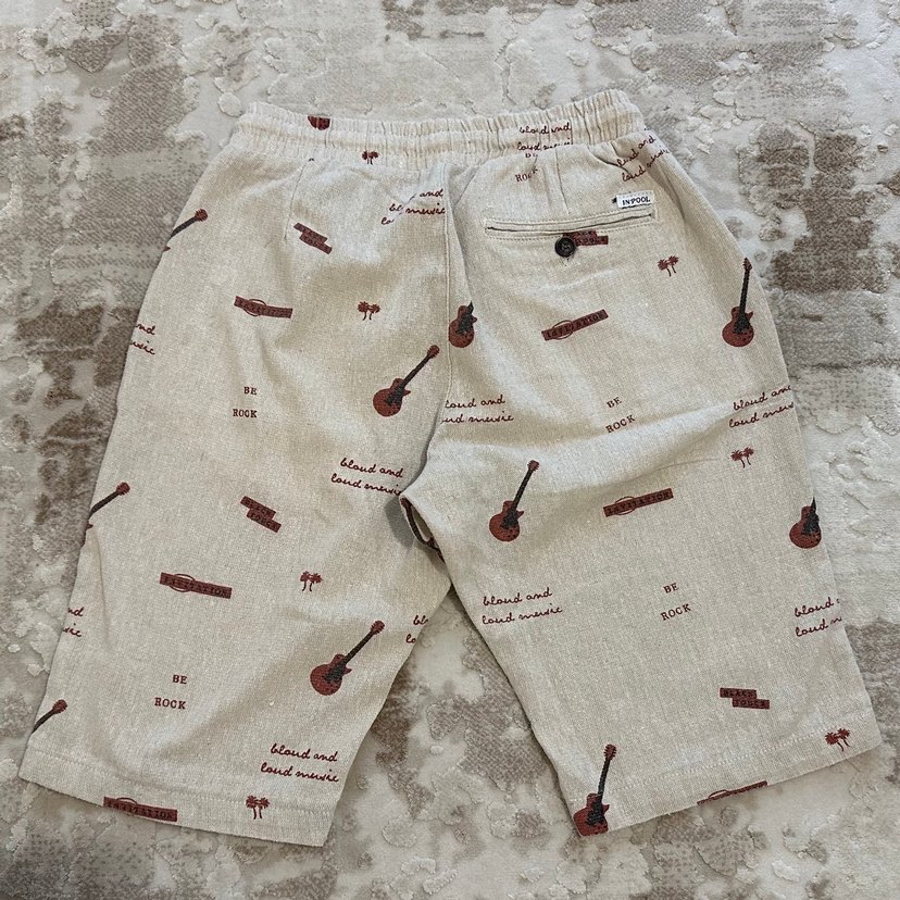 Gitar desenli markasiz s erkek şort - Görsel 3