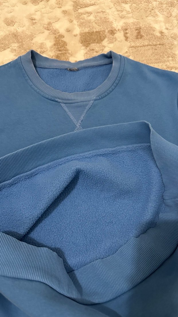 Defacto s beden ici polarli mavi sweat - Görsel 5