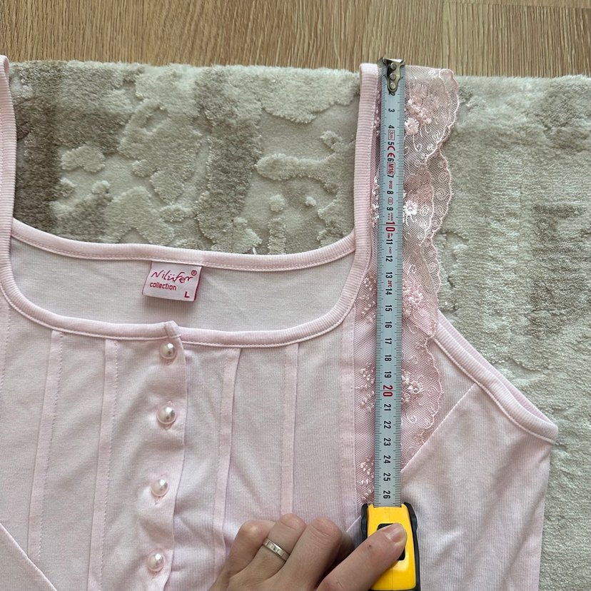 Kalın askı dantelli pembe rahat gecelik - Görsel 3