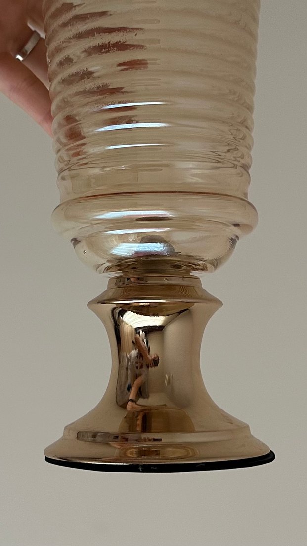 rose gold parlak uzun cam vazo - Görsel 4