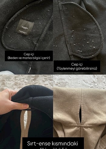 Mango s beden camel rengi kuşaklı kaşe kaban - Görsel 11