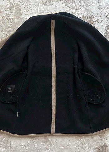 Mango s beden camel rengi kuşaklı kaşe kaban - Görsel 4