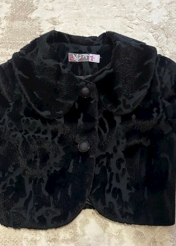 AdL / Adilışık siyah kürklü düğmeli abiye bolero - Görsel 2