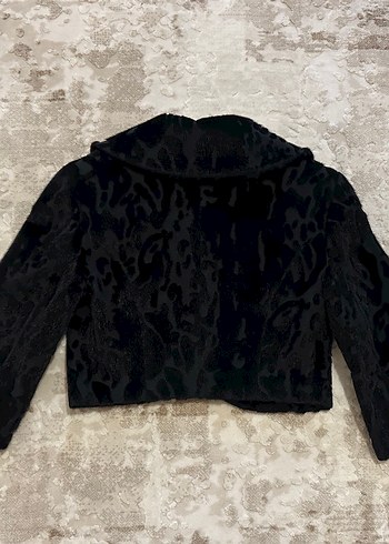 AdL / Adilışık siyah kürklü düğmeli abiye bolero - Görsel 5