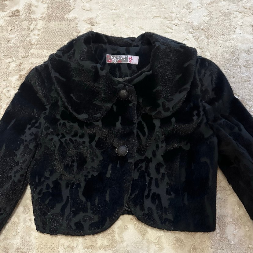 AdL / Adilışık siyah kürklü düğmeli abiye bolero - Görsel 2