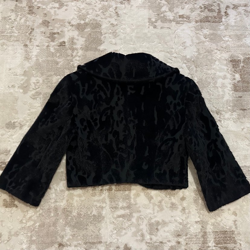 AdL / Adilışık siyah kürklü düğmeli abiye bolero - Görsel 5