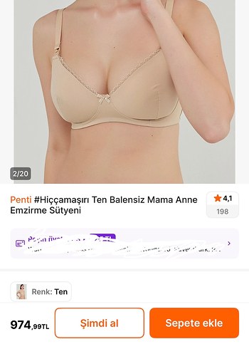 Penti ten rengi 85c balensiz emzirme sütyeni (2 ADET) - Görsel 7