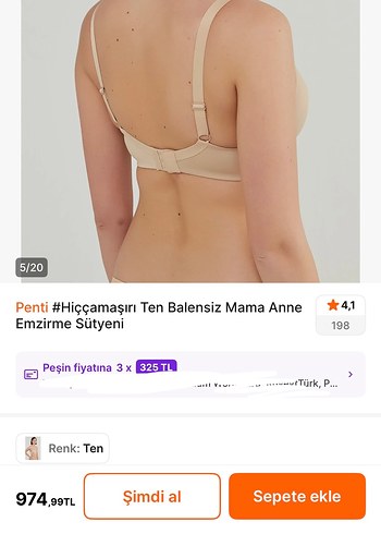 Penti ten rengi 85c balensiz emzirme sütyeni (2 ADET) - Görsel 9