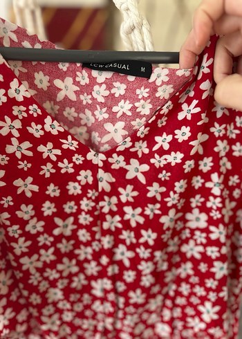 Kısa Kollu Bohem Çiçekli Uzun Elbise - Görsel 2