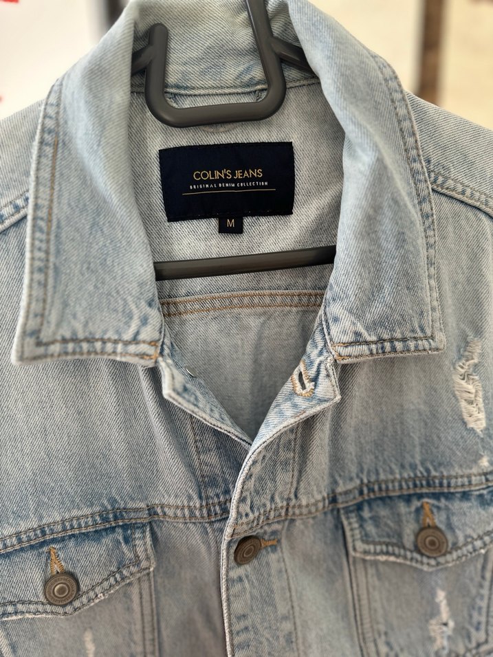 Colins Gri Düğmeli Kadın Denim Ceket - Görsel 2