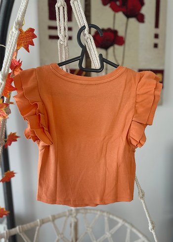 Turuncu Fırfırlı Tişört - Görsel 3