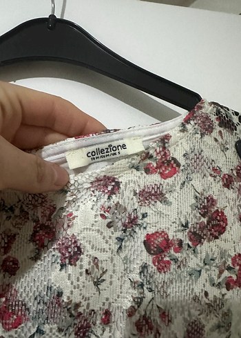 m Beden bordo Renk Çiçek Desenli Elbise