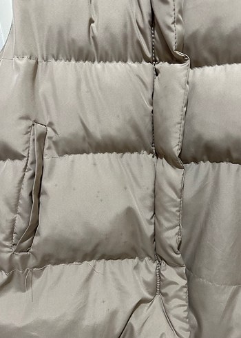 Bej Yüksek Yakalı Kadın Şişme Yelek - Görsel 2