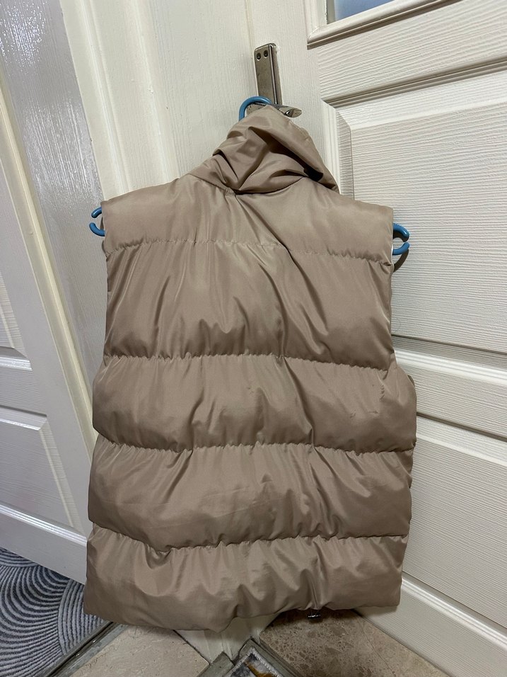 Bej Yüksek Yakalı Kadın Şişme Yelek - Görsel 3