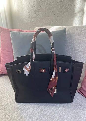 Klasik Siyah Deri Kadın Çanta - Görsel 4