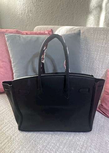 Klasik Siyah Deri Kadın Çanta - Görsel 2