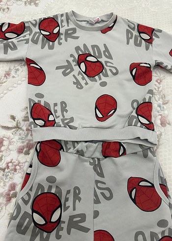 Gri Örme Baskılı Erkek Çocuk Eşofman Takımı - Görsel 2
