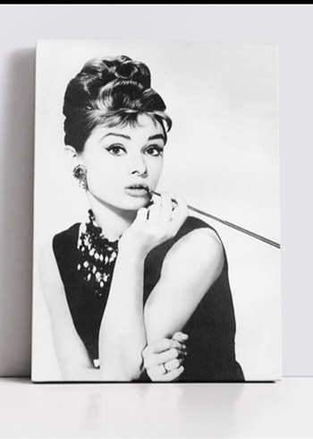 Diger Siyah Parlak Audrey Hepburn Tablo