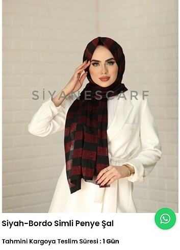 Bordo Siyah Çizgili Şal