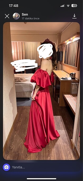 36 Beden Kırmızı kına elbisesi