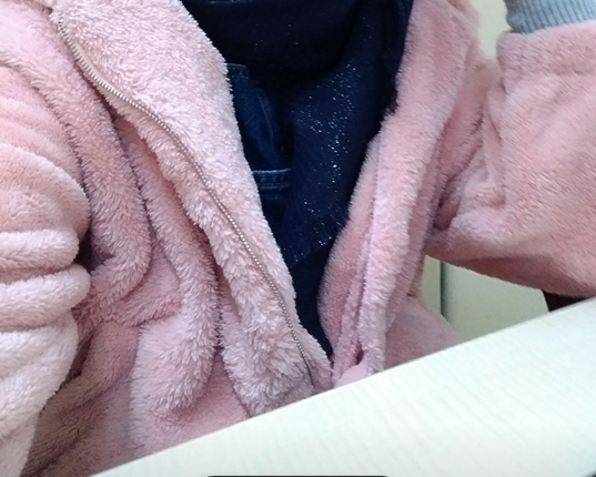 m Beden pembe Renk peluş mont 