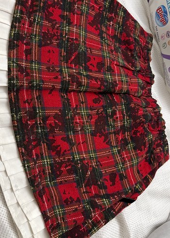 Çocuk Kırmızı Pilili Midi Etek - Görsel 5