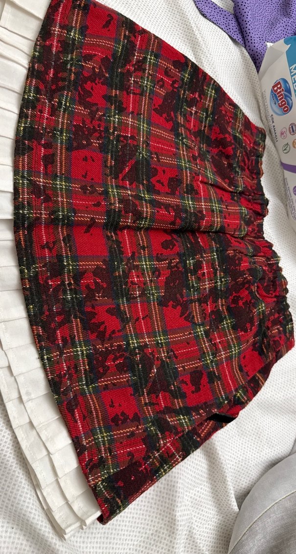 Çocuk Kırmızı Pilili Midi Etek - Görsel 5