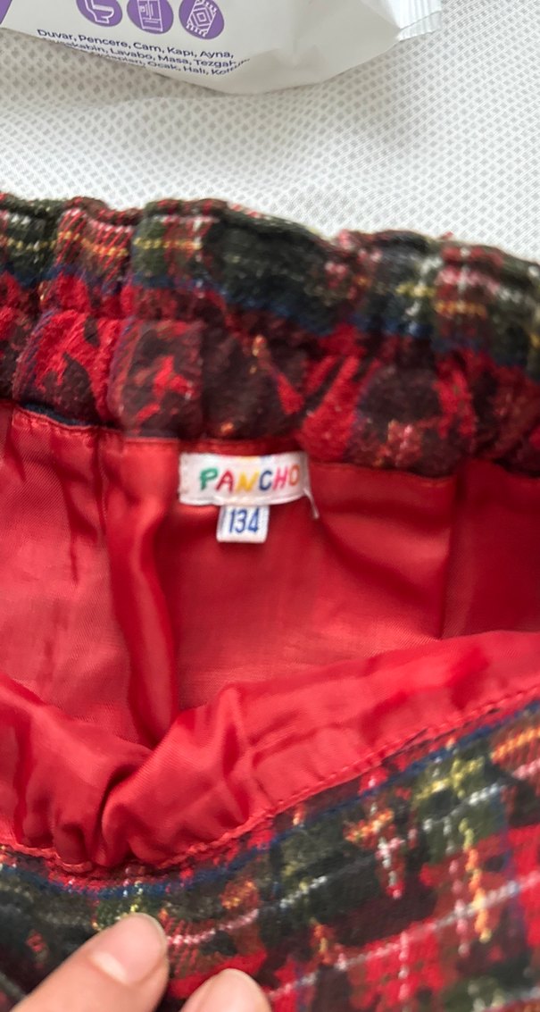 Çocuk Kırmızı Pilili Midi Etek - Görsel 4