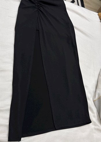 Siyah Drapeli Kadın Uzun Etek - Görsel 3